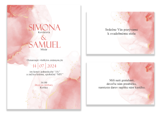 Svadobné oznámenie rúžovo-biele SA 22