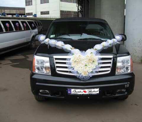 Svadobná výzdoba na auto s maslovým srdiečkom A 081