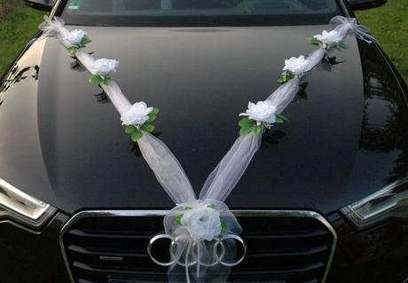 Svadobná výzdoba na auto biela A 111