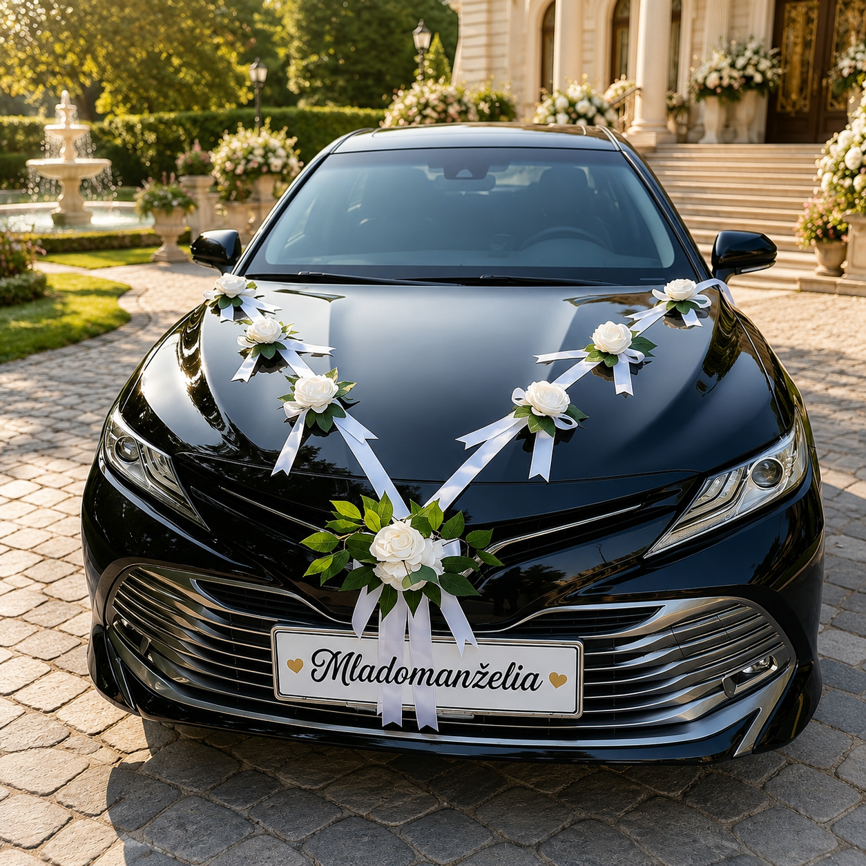 Svadobná výzdoba na auto