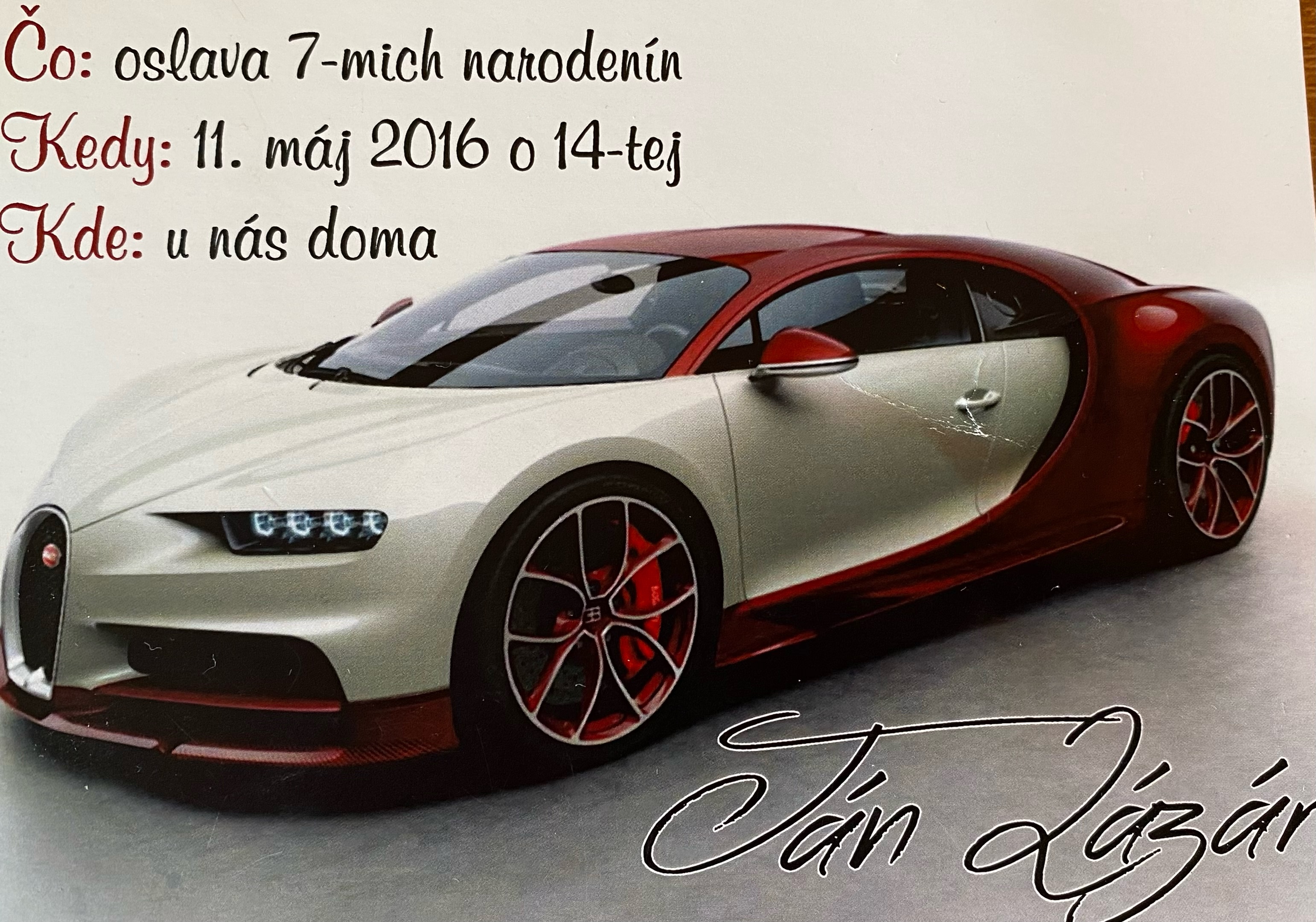 Pozvánka  na narodeniny