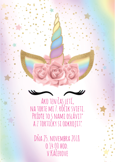 Pozvánka na narodeniny unicorn