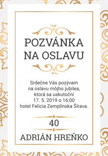 Pozvánka na narodeniny 40,50,60,70