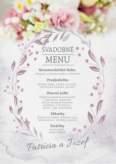 Svadobné menu s kvetinkami SM 003