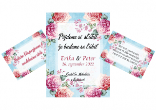 Svadobné oznámenie s rúžovými ružičkami SA 29