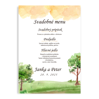 Svadobné menu so stromčekami SM 010