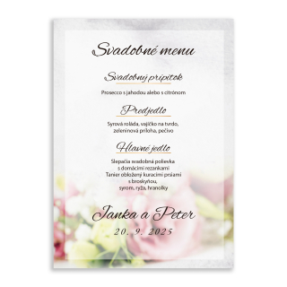 Svadobné menu s kvetinkami SM 015