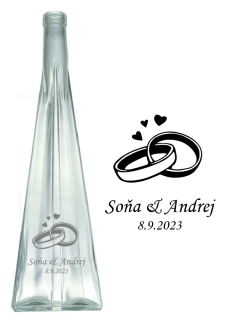 Gravírovaná fľaša pre novomanželov